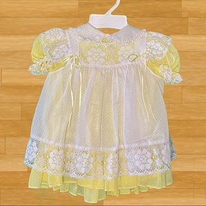 Yellow and white dress